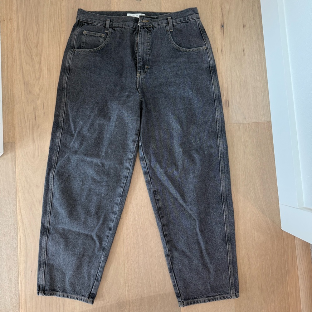 Topshop Dark Gray Barrel Jeans